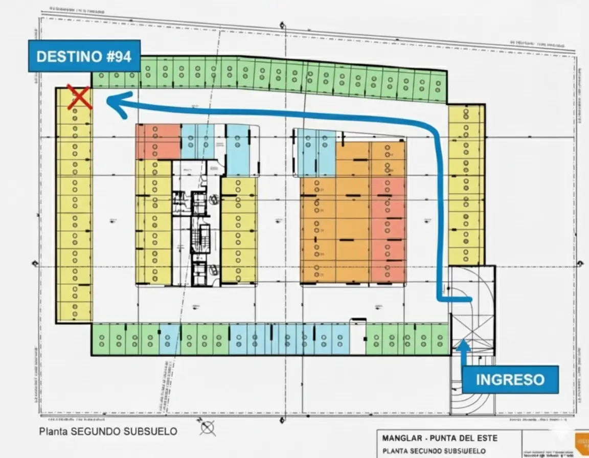 Cochera privada de fácil acceso en el segundo subsuelo del edificio.